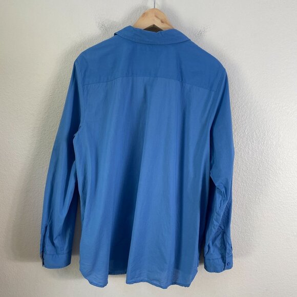 Tommy Hilfiger Womens Plus XXL Blue Roll Tab Sleeve Button Up Shirt Blouse Top - Picture 11 of 11